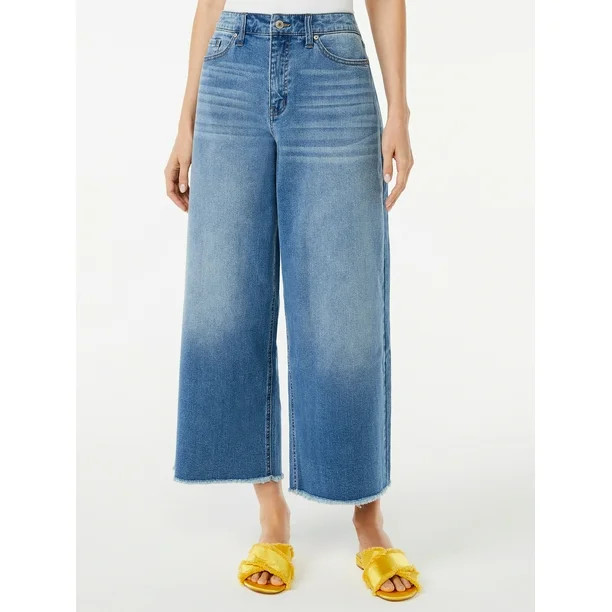 Scoop Women's Marietta Cropped Wide Leg Jeans - Walmart.com | Walmart (US)