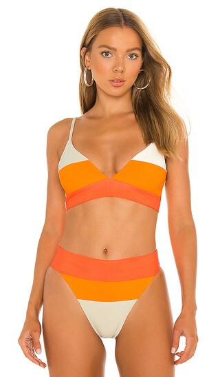 X REVOLVE Riza Bikini Top in Sunrise Color Block | Revolve Clothing (Global)