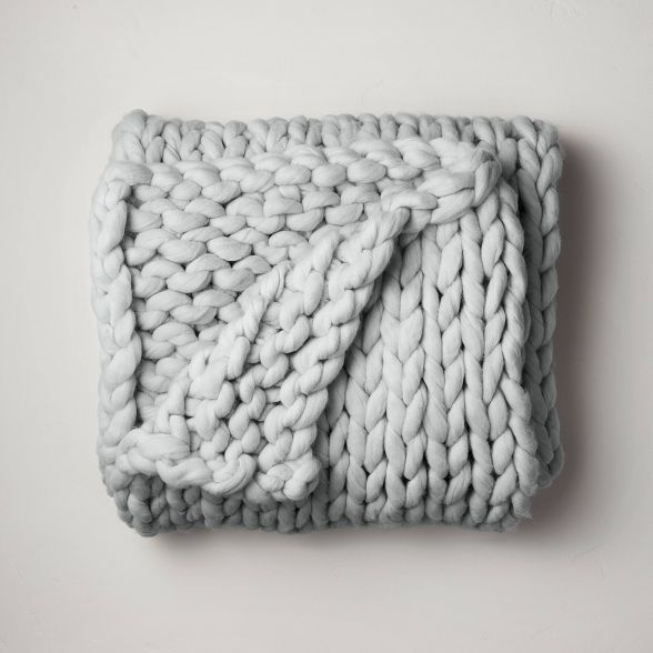50"x70" Oversized Chunky Hand Knit Decorative Bed Throw - Casaluna™ | Target