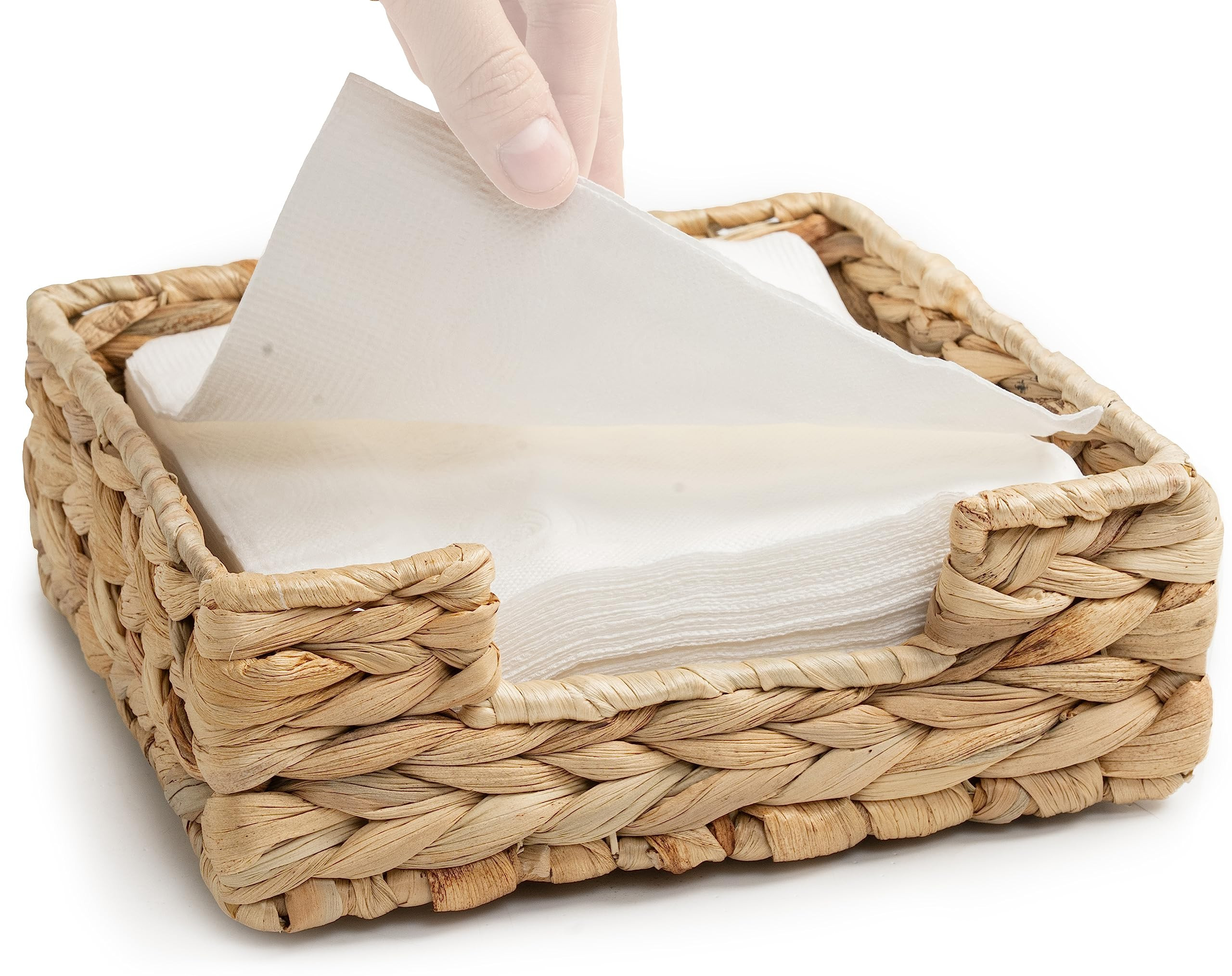 Amazon.com: CLAYNIX Rattan Napkin Holders for Table, Napkins Holder For Paper Napkins, Kitchen Lu... | Amazon (US)