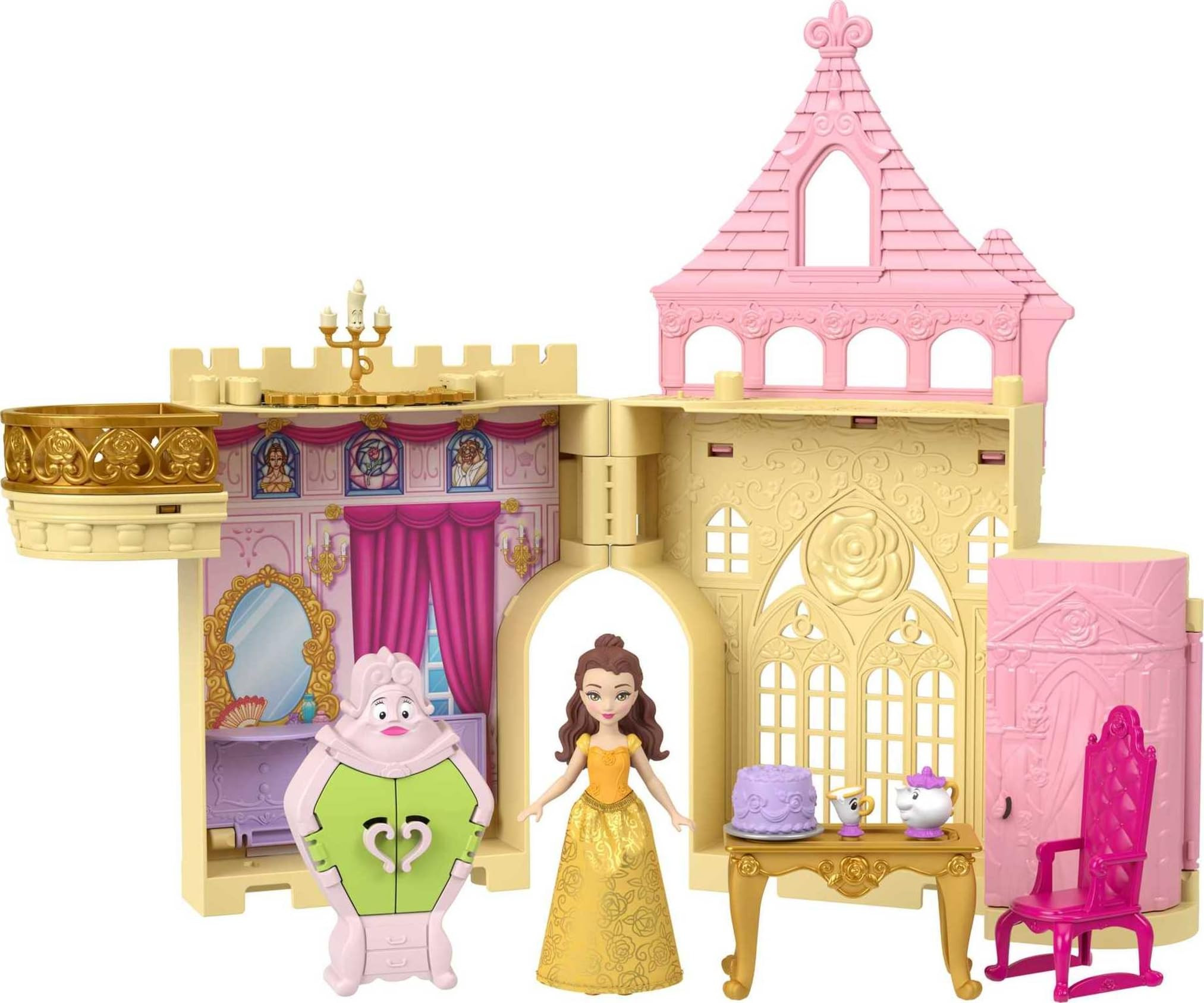 Mattel Disney Princess Toys, Storytime Stackers Belle's Castle, Stackable Doll House with Small D... | Amazon (US)