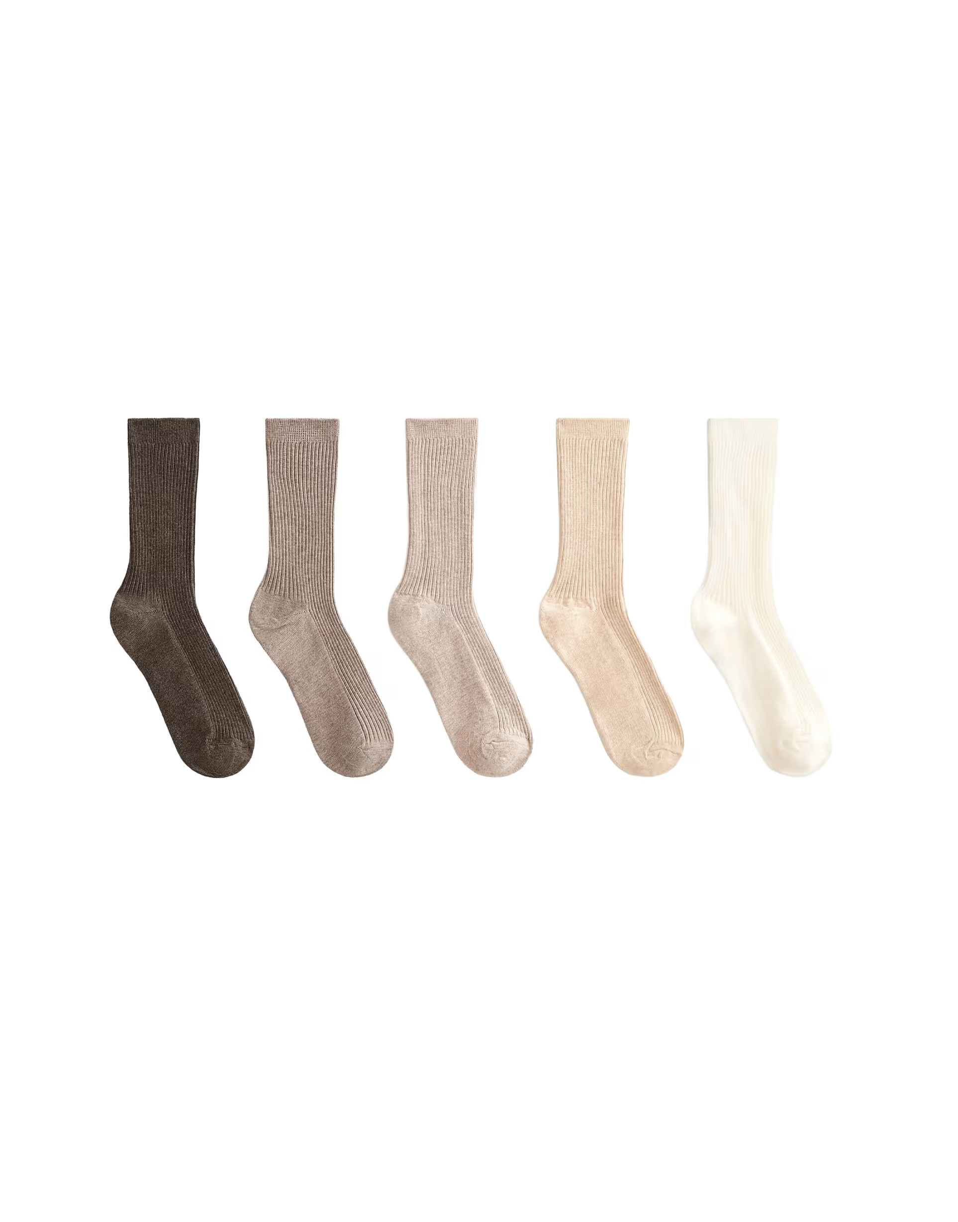 OYSHO 5 pairs of classic socks with cotton in sand melange | ASOS (Global)