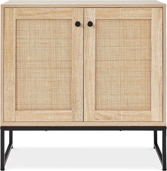 Best Choice Products 2-Door Rattan Storage Cabinet, Accent Furniture, Multifunctional Cupboard fo... | Amazon (US)