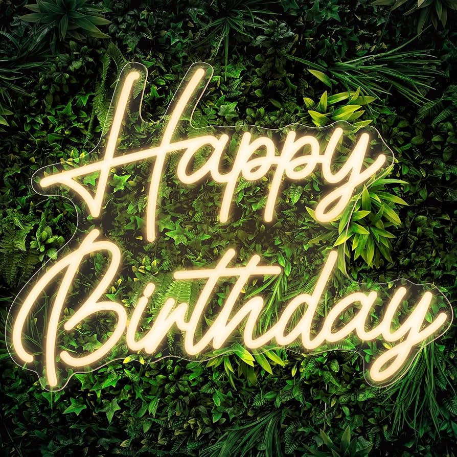 Kavaas Happy Birthday Neon Sign 16.5" x 12.2", Neon Happy Birthday Sign for Backdrop with Dimmabl... | Amazon (US)