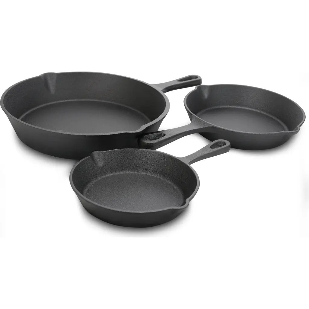 General Store Addlestone 3 Piece Preseasoned Cast Iron Skillet Set in Black at Nordstrom | Nordstrom
