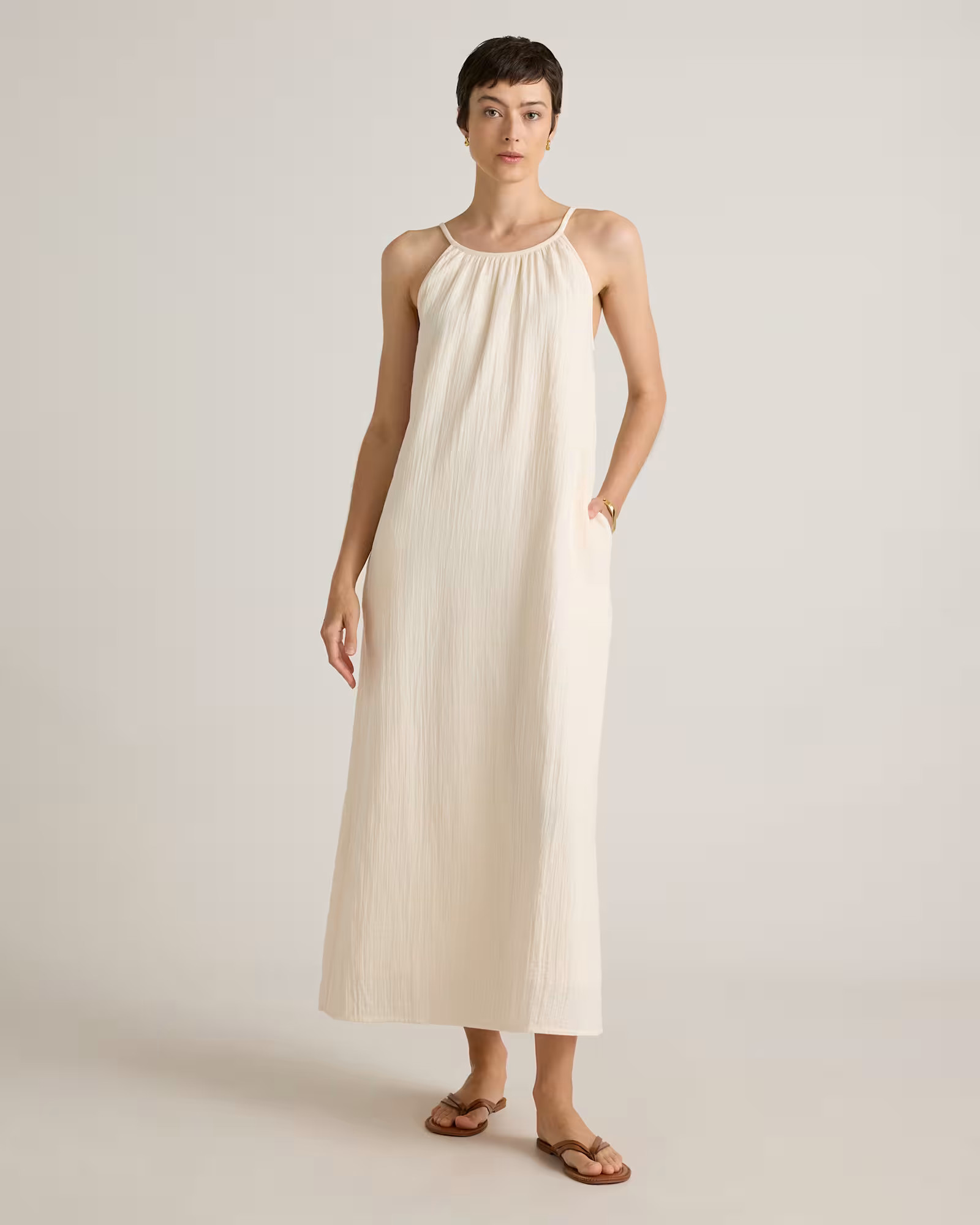100% Organic Cotton Gauze Sleeveless Maxi Dress | Quince