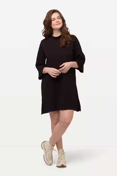 Eco Cotton Jacquard Textured Skater Mini Dress | Ulla Popken - US