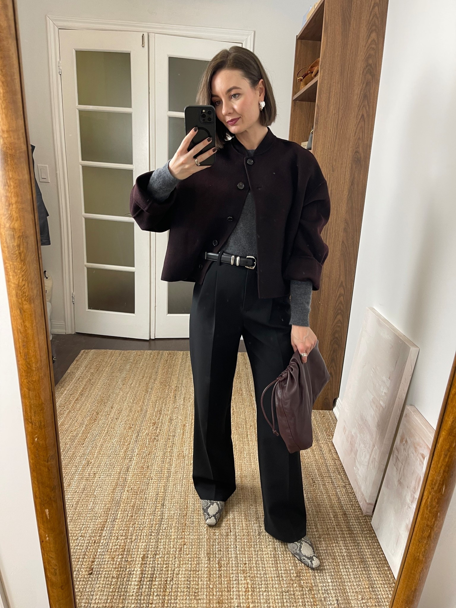 Love a snake print bootie with any outfit!

Burgundy short jacket (s), grey sweater (xs), black trousers (0), snake print boots (tts)

#LTKShoeCrush #LTKootd #LTKSeasonal