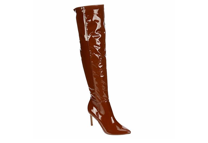 Madden Girl Womens Chasing Over The Knee Boot - Cognac | Rack Room Shoes