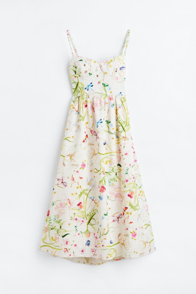 Linen-blend bow-detail dress | H&M (US)