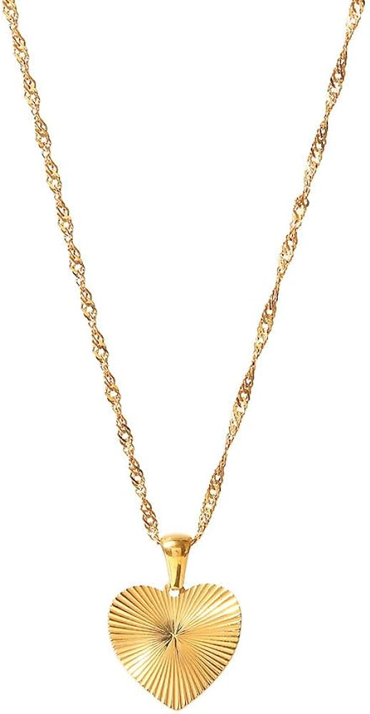 IBARA Women Gold Dianty Necklace Sun Crescent Moon Star Evil Eye Lock Lovely Heart Flower Butterf... | Amazon (US)