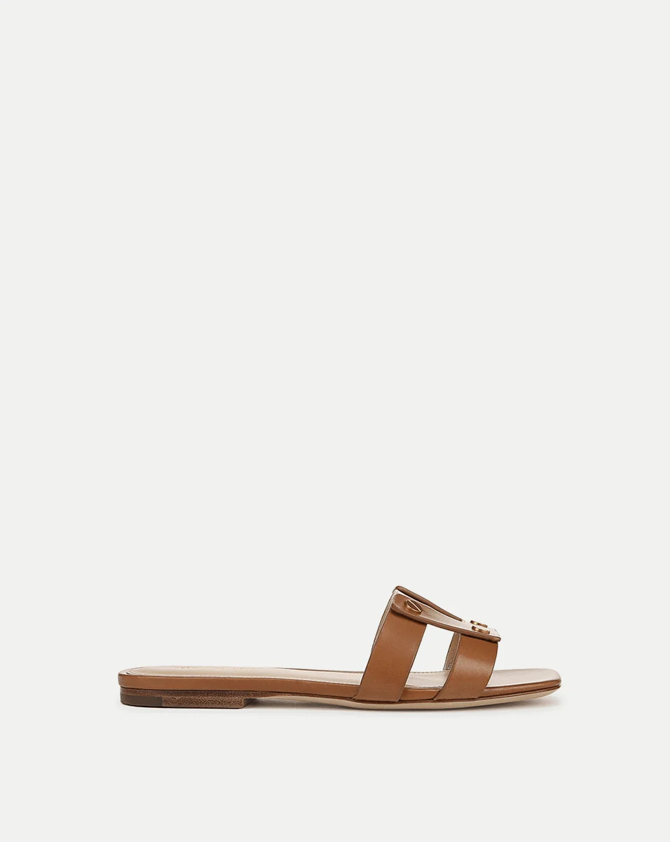Via Slide Sandal in Honey | Veronica Beard | Veronica Beard