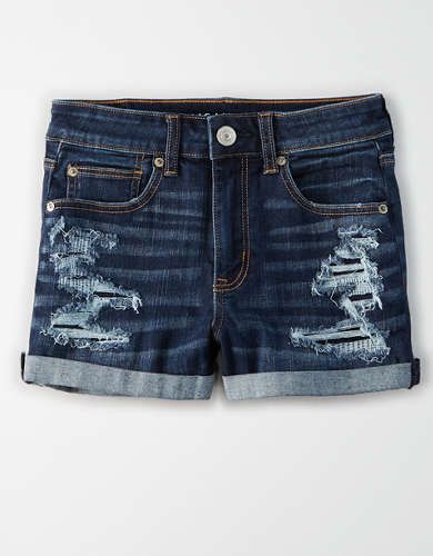 AE Ne(x)t Level High-Waisted Denim Short Short | American Eagle Outfitters (US & CA)