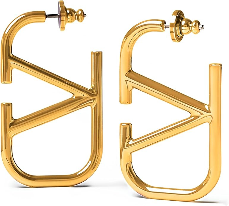 Luxurious 18K Gold V-Shaped Geometric Earrings - Gentle on Skin Jewelry for Ladies and Young Girl... | Amazon (US)