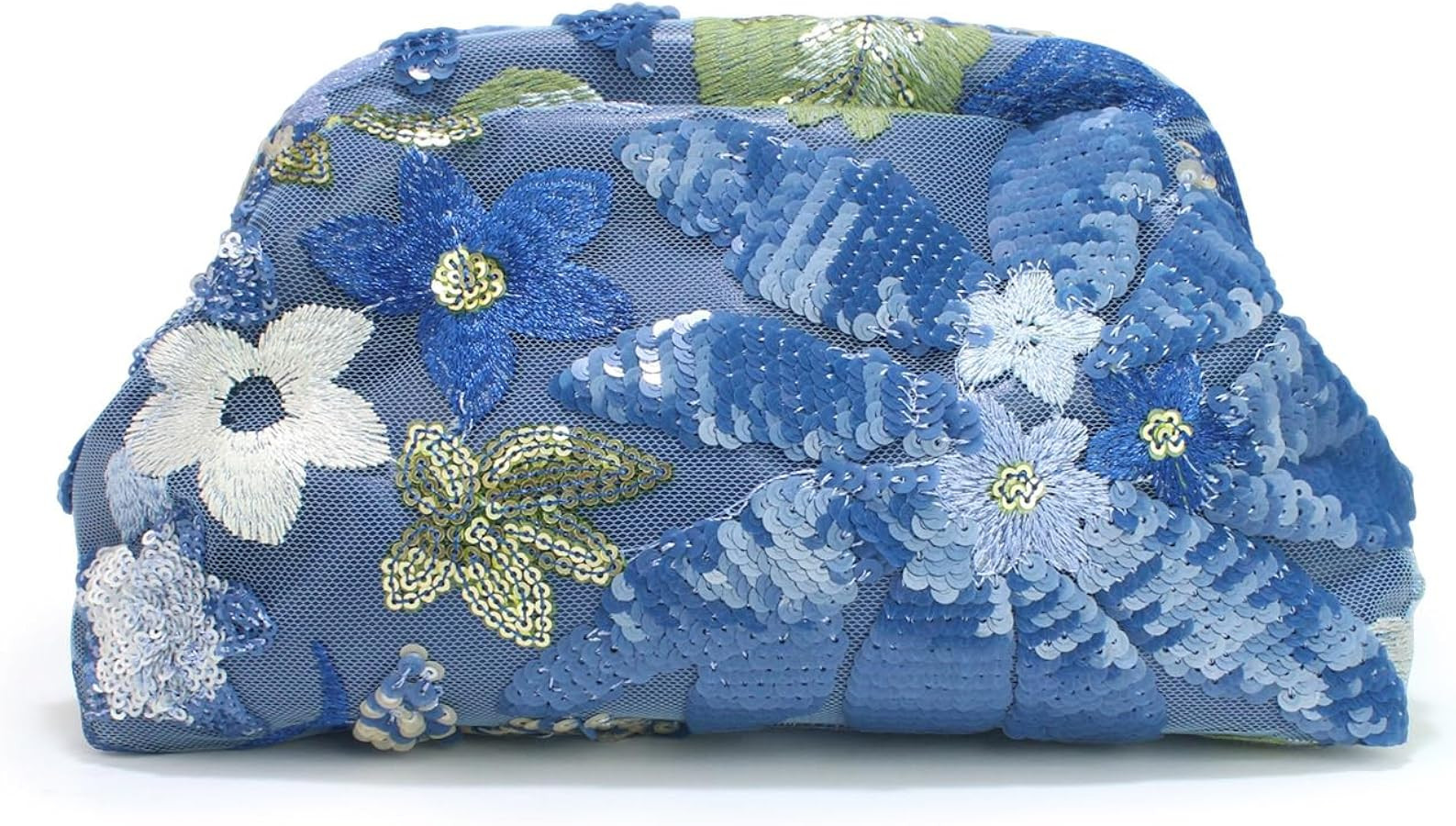 Women's Floral Embroidery Sequin Beaded Evening Bag Dumpling Clutch Purse No Strap Handbags for W... | Amazon (US)
