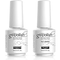 Vishine 15ml No Wipe Top Coat Base Coat Gel Nail Polish Soak Off UV LED Drying Long Lasting Shiny... | Amazon (US)