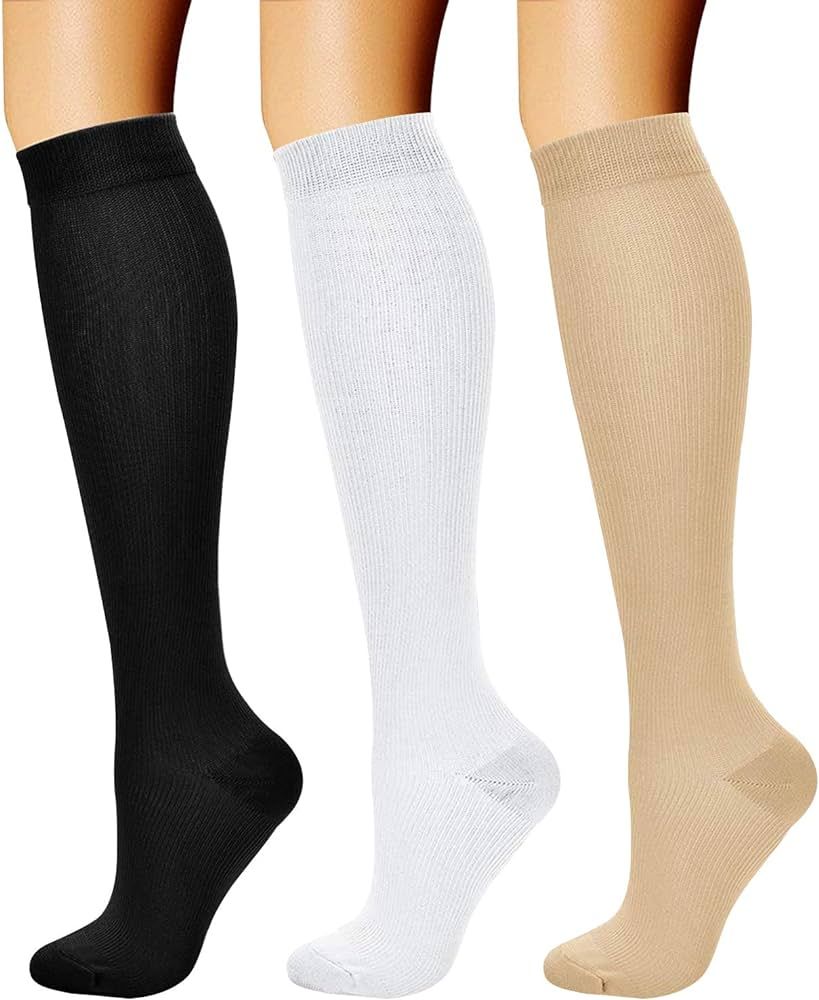 CHARMKING Compression Socks for Women & Men Circulation (3 Pairs) 15-20 mmHg is Best Support for ... | Amazon (US)