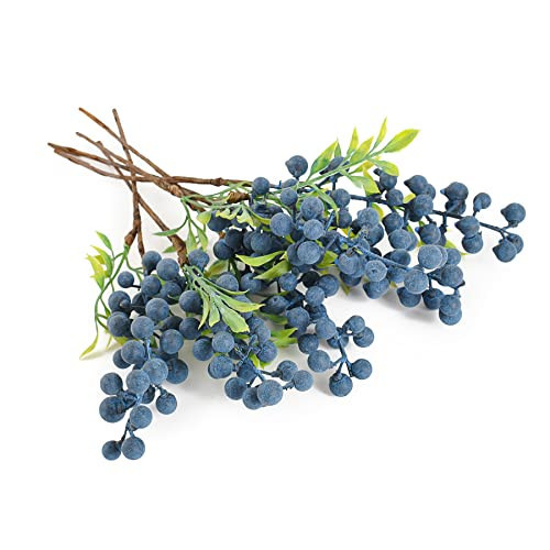 HUIANER Artificial Berries, 6 Pcs Simulation Flowers Lifelike Blueberry with Stems Fake Christmas Fruit Blueberries for Valentine's Day Wedding DIY Bridal Bouquet Home Decoration(Blue) | Amazon (US)