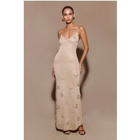 Suki Metallic Knit Maxi Dress - Gold | MESHKI US