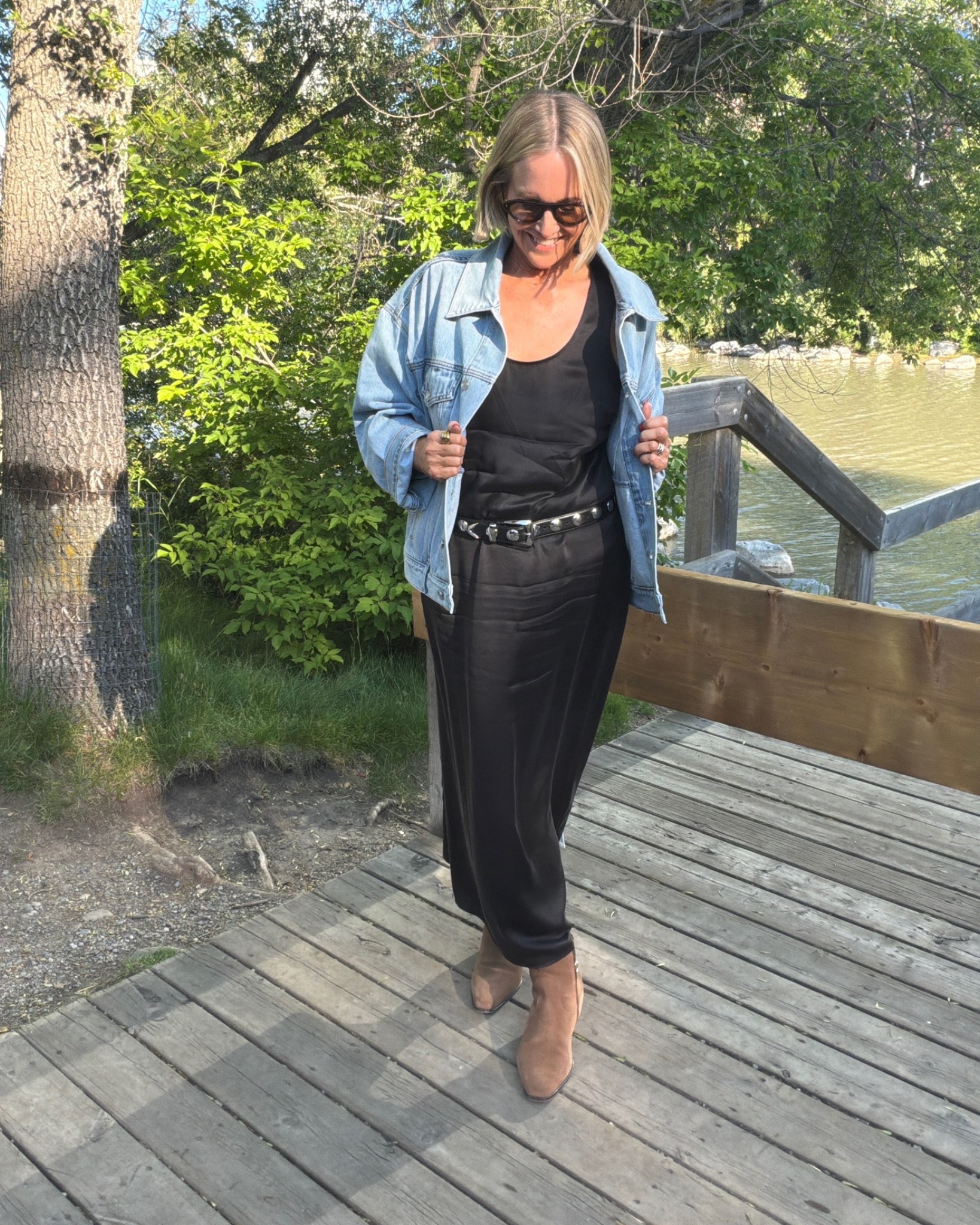 SIZING ⬇️

Jacket: side XS/W (very oversized)
Dress is Assembly but I’ve linked similar 
Boots: FRANKIE4 Shadow

#LTKaustralia #LTKtravel #LTKover50style
