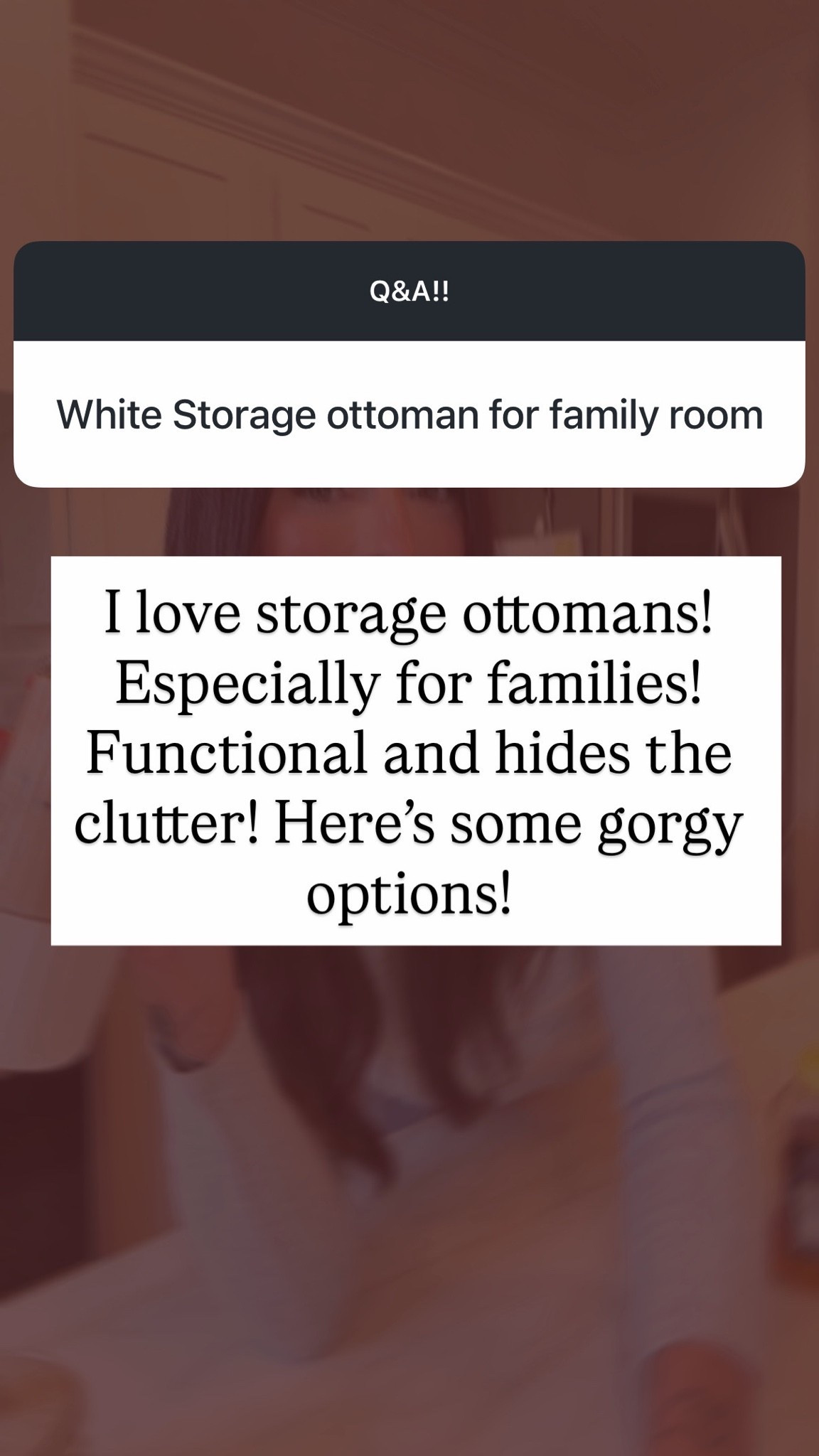 Storage ottomans!