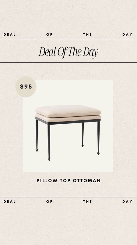 Deal of the Day - Pillow Top Ottoman // only $95!!

Target home finds, affordable ottoman, ottoman, iron ottoman, upholstered ottoman, target furniture 

#LTKfindsunder100 #LTKhome
