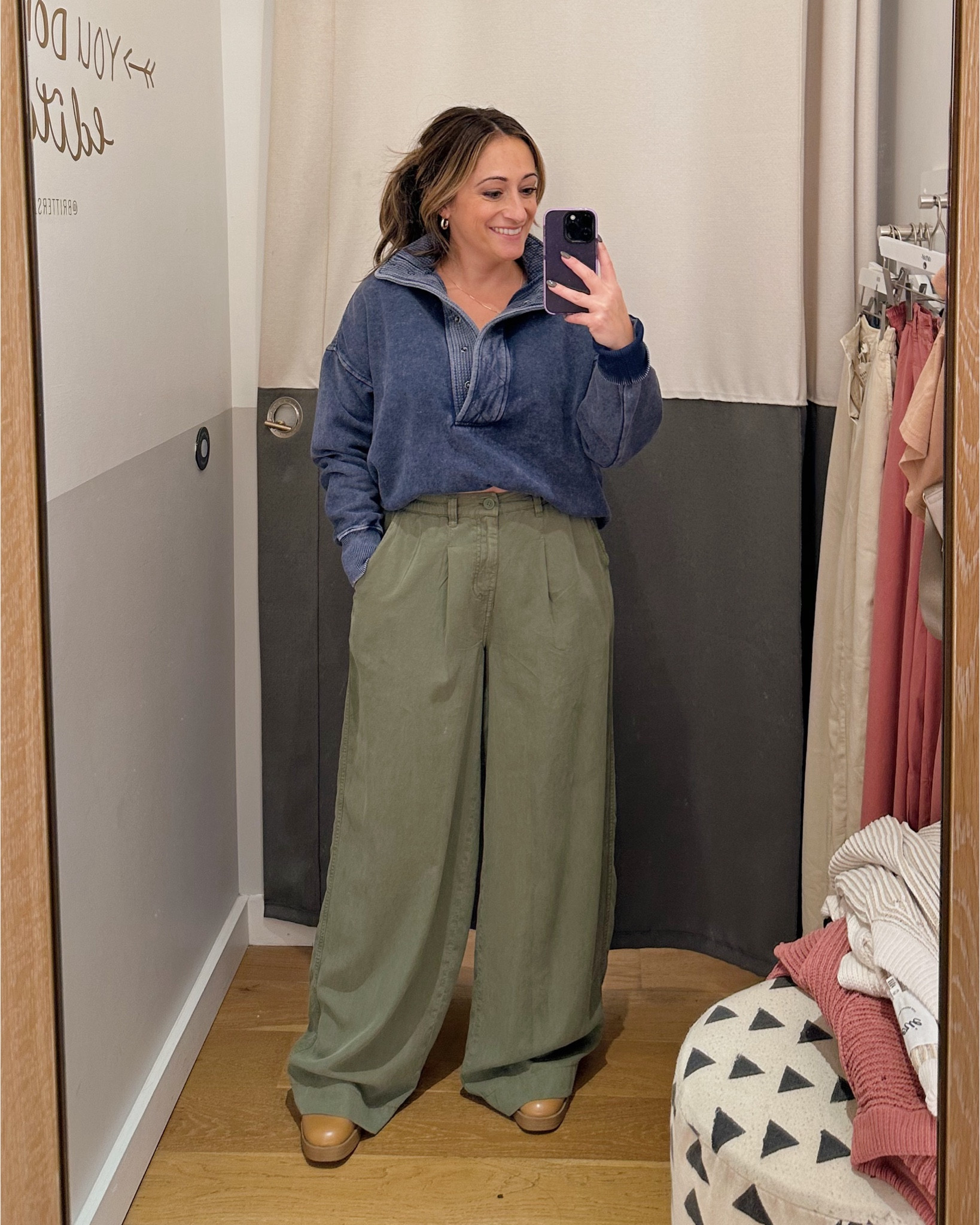 LOVE these trousers.  Lightweight and breathable. Comfortable and flowy.  Perfect!

I’m in the XS regular length here.  So you could size down if you wanted. True size might be fine as well! Would have loved the Short length, but they were sold out already!!!!

#LTKFindsUnder50 #LTKFallSale #LTKStyleTip