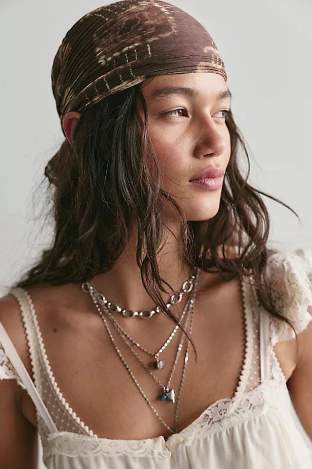 Pleated Printed Skinny Bandana at Free People in Craft Print | Free People (UK)