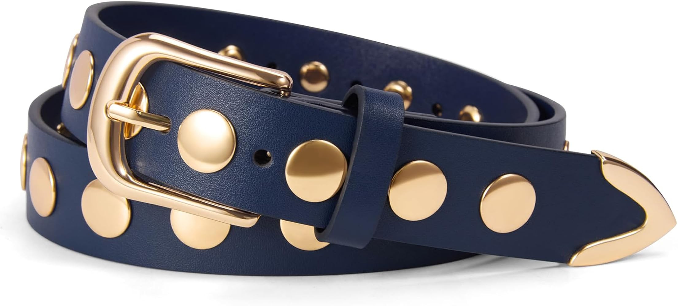 VATAN Women Leather Belt for Jeans Dresses Pants Fashion Ladies Casual Waist Belt with Gold Buckl... | Amazon (US)