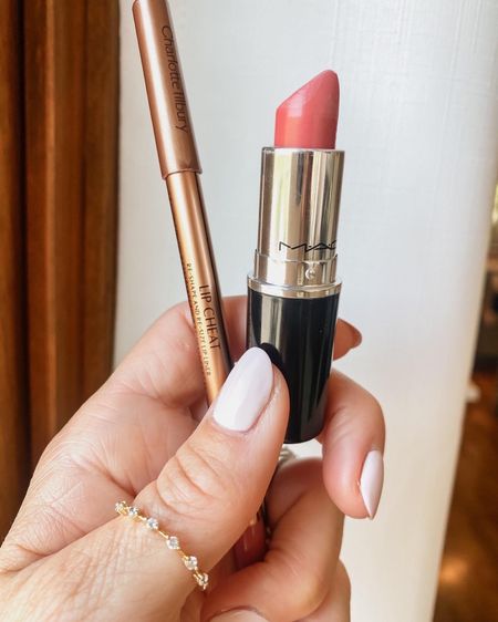 We both love MAC lipstick. 
💥Katey - sellout (in pic here)
With NYX liner- whipped caviar or Charlotte tilbury- pillow talk fair. 
💥Betsy - Creme d’ nude 


#LTKBeauty #LTKOver40