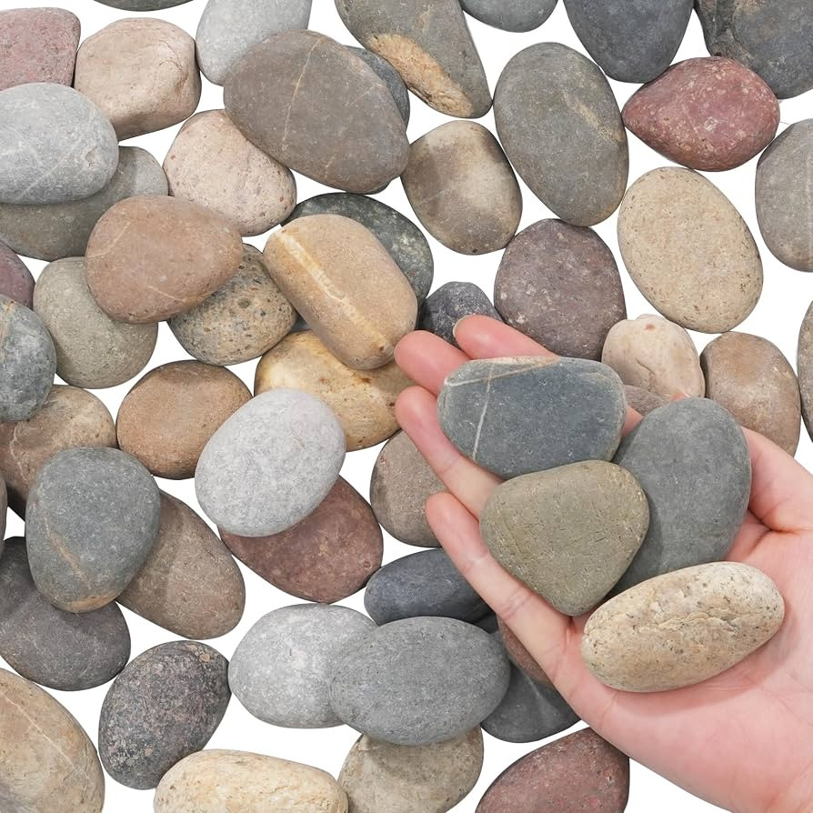 Natural River Rocks-5 lbs of Pebbles and River Stones,2-3 Inch Plant Rocks for Landscaping,Garden... | Amazon (US)