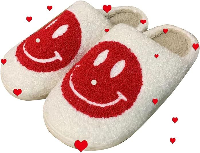 Cute Plush Slipper for Women Smile Facé Slippers Girls Cotton Shoes Cartoon Plush Fluffy Slipper... | Amazon (US)