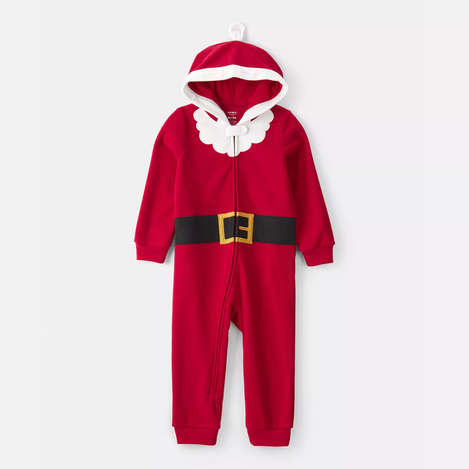 Toddler Carter's Santa Hooded Loose Fit Long-Sleeve One-Piece Pajamas, Toddler Unisex, Size: 3T, Red | Kohl's