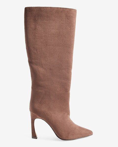 Faux Suede Comma Heel Boots | Express