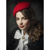 Handcrafted Red Wool Felt Beret Vintage Style Fascinator Hat | Etsy (US)