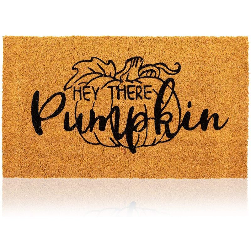 Juvale Hey Natural Coir Welcome Door Mat, Hey There Pumpkin Fall decor, 30 x 17 Inches | Target