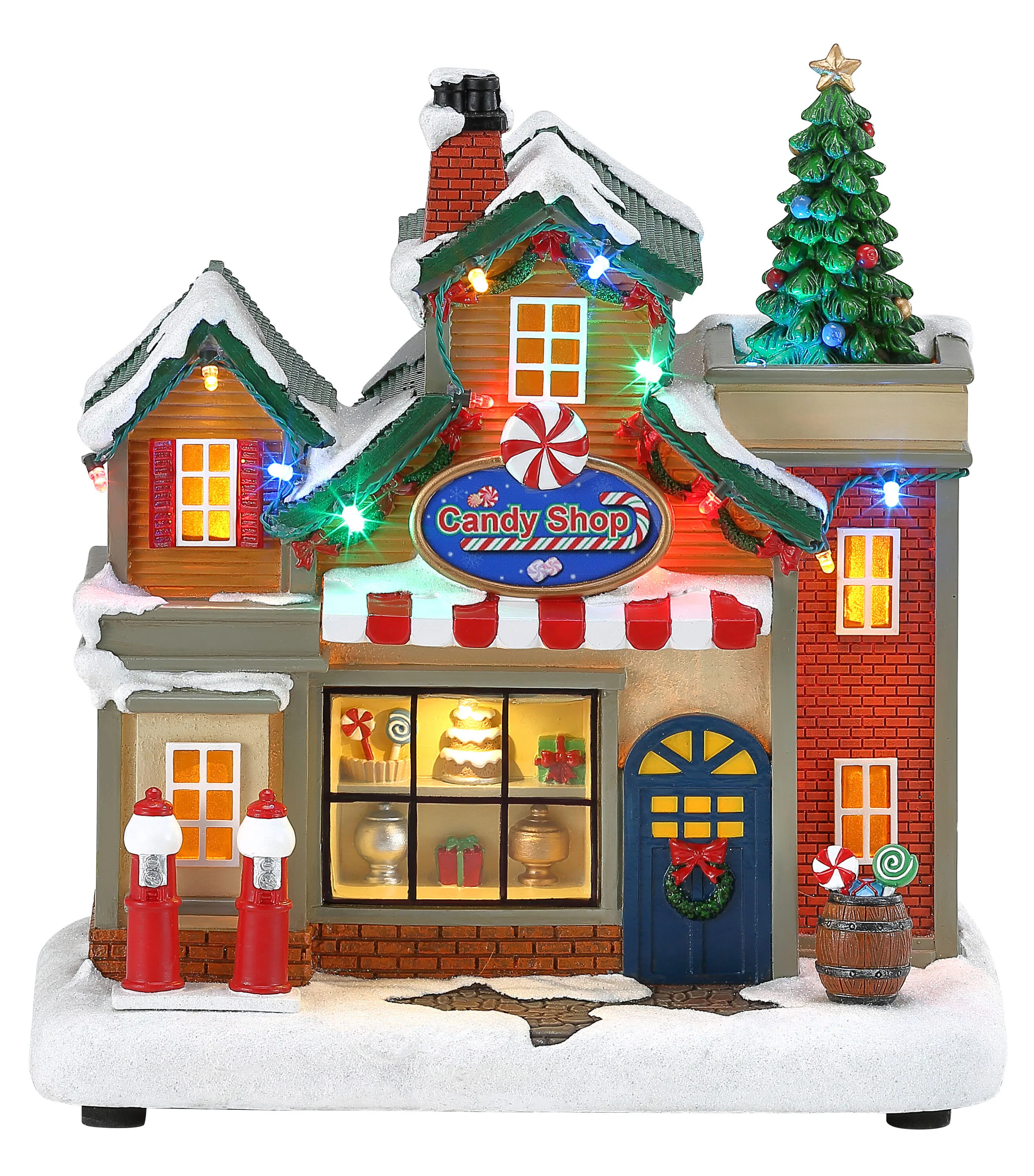 Carole Towne CANDY SHOP Lighted Musical Village scene | NM-X24175AA | Lowe's