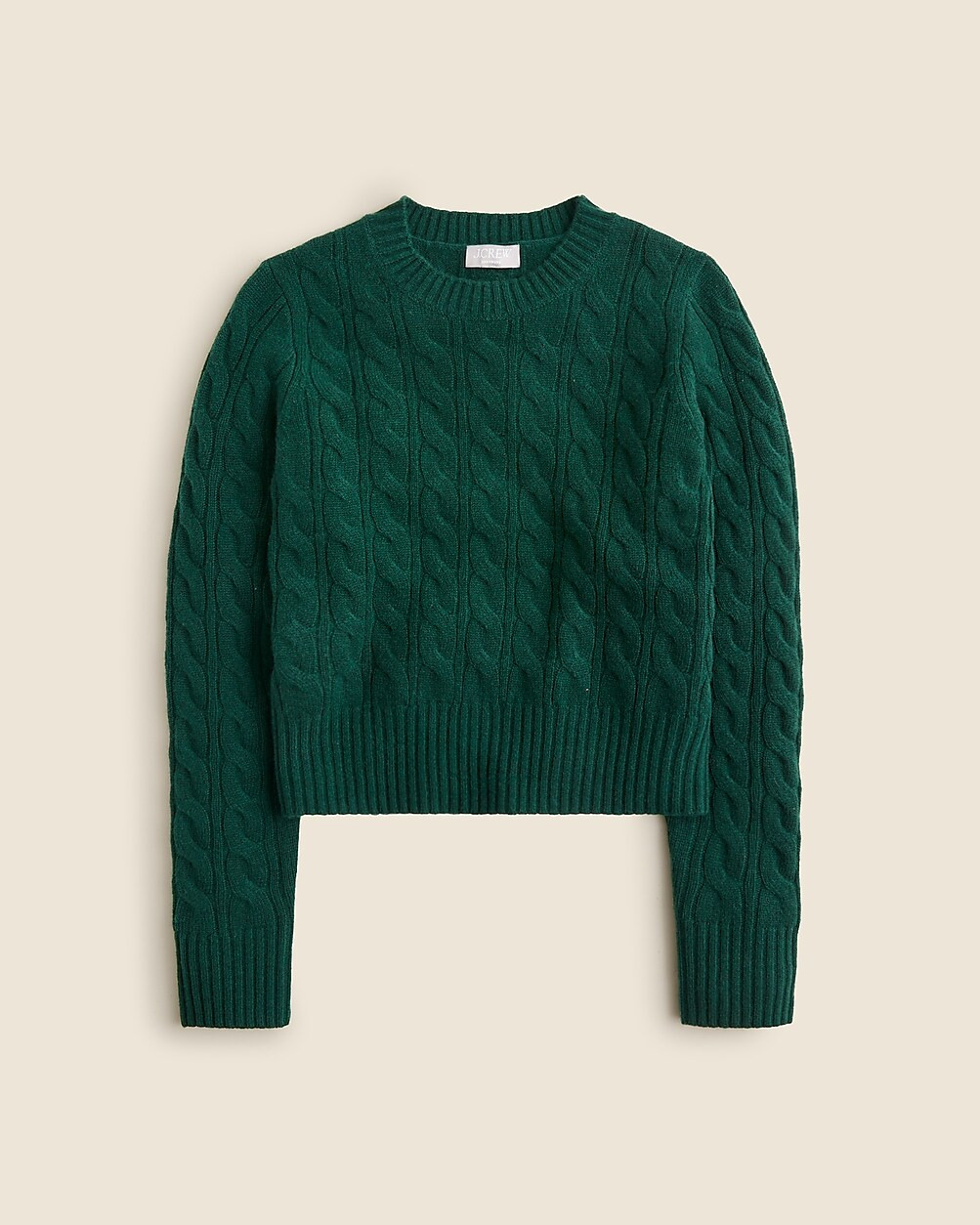 Cashmere shrunken cable-knit crewneck sweater | J. Crew US