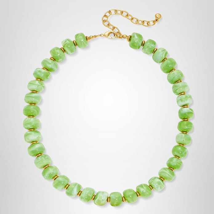 LILIE&WHITE Resin Chunky Beaded Necklace for Women Minimalistic Modern Statement Necklace Jewelry... | Amazon (US)