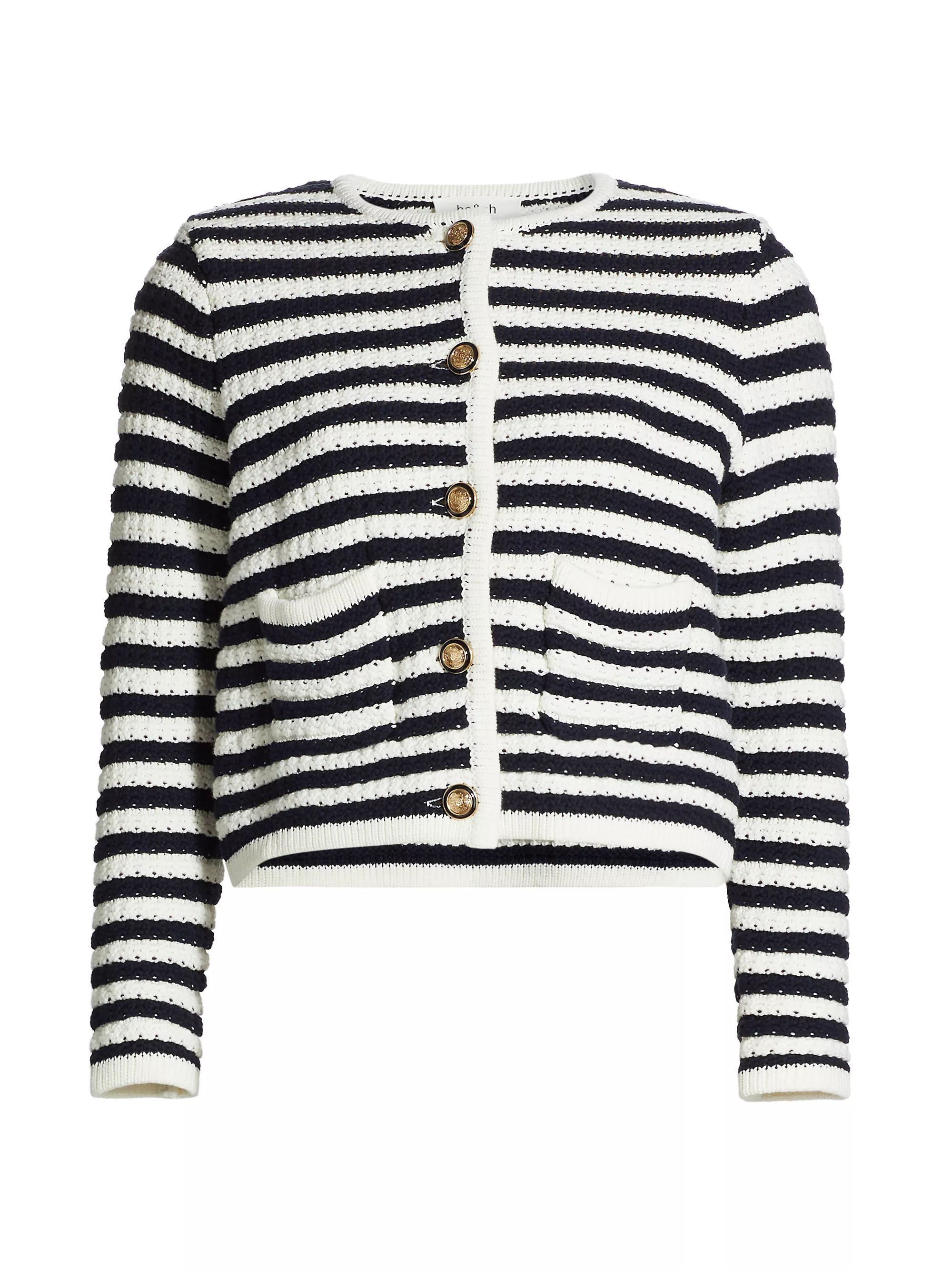 ba&shGaspard Striped Knit Crewneck Cardigan | Saks Fifth Avenue