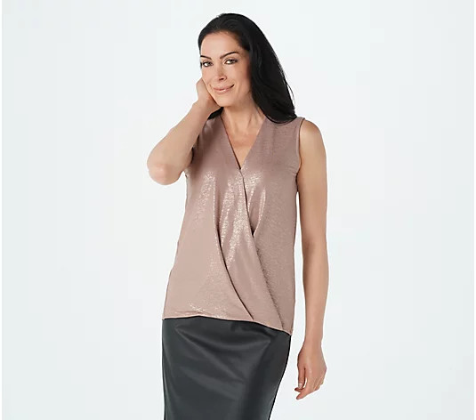 Lisa Rinna Collection Sleeveless Crossover Top | QVC