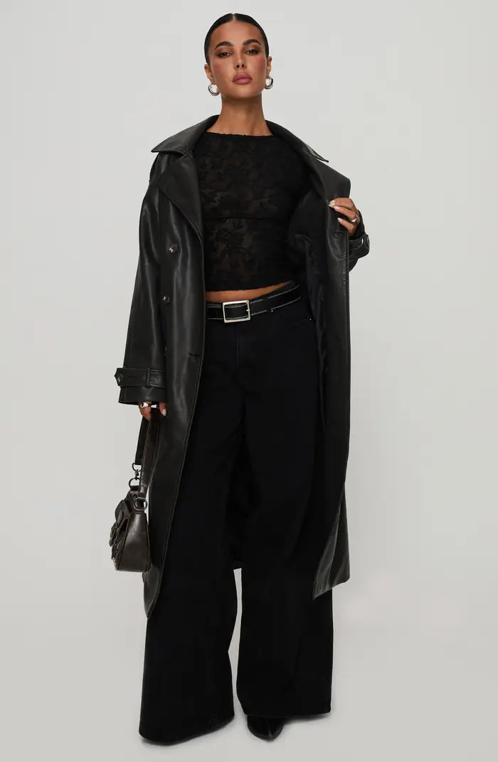 Day to Night Faux Leather Trench Coat | Nordstrom