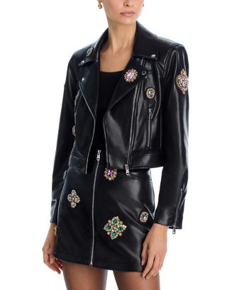 Baroque Patches Genevieve Faux Leather Jacket | Bloomingdale's (US)