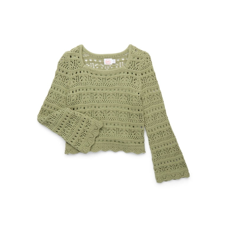 Wonder Nation Tween Girls Crochet Top with Long Sleeves, Sizes 4-16 | Walmart (US)