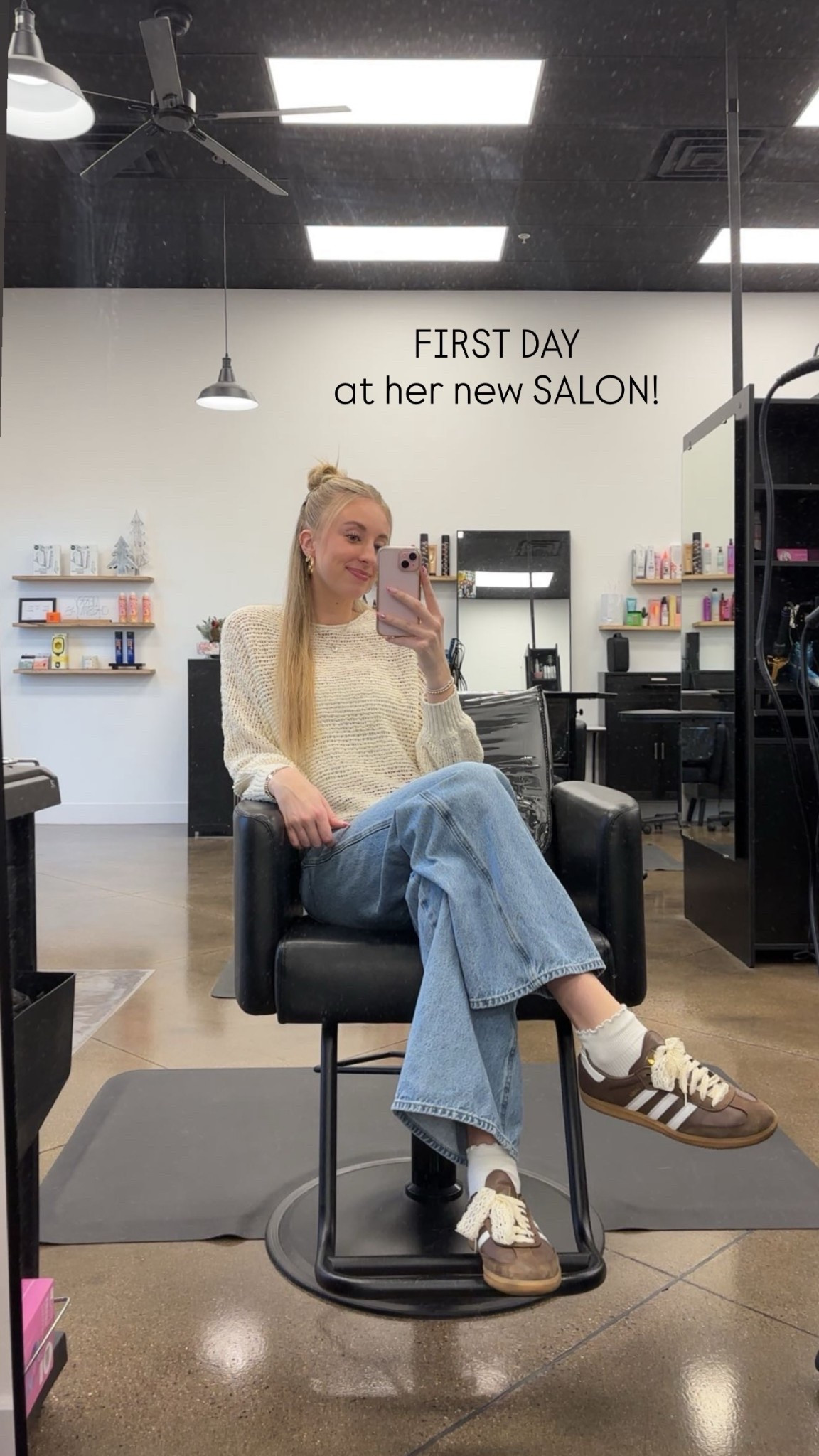 FIRST DAY
at her new SALON!