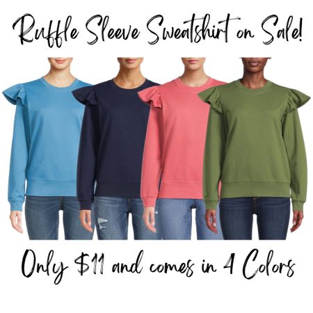Ruffle sleeve sweatshirt on sale for $11 from $18! Comes in 4 colors but they’re selling out fast!

Walmart finds, Walmart fashion

#LTKstyletip #LTKsalealert #LTKunder50