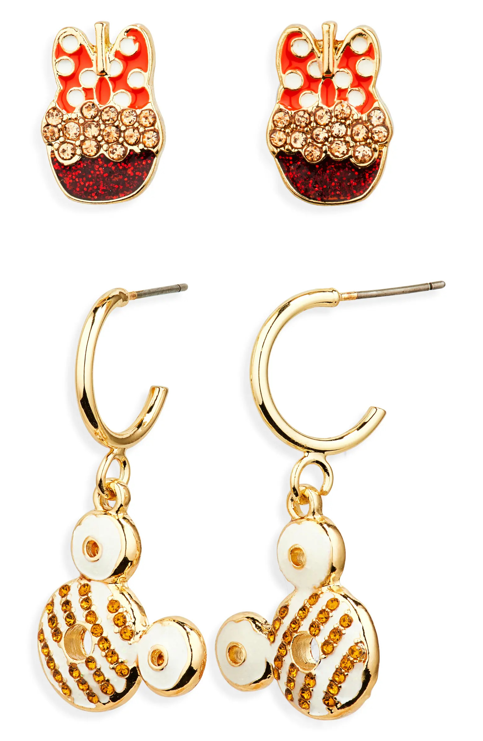 BaubleBar x Disney® Set of 2 Mickey & Minnie Mouse Fall Harvest Stud & Hoop Earrings | Nordstrom... | Nordstrom Rack
