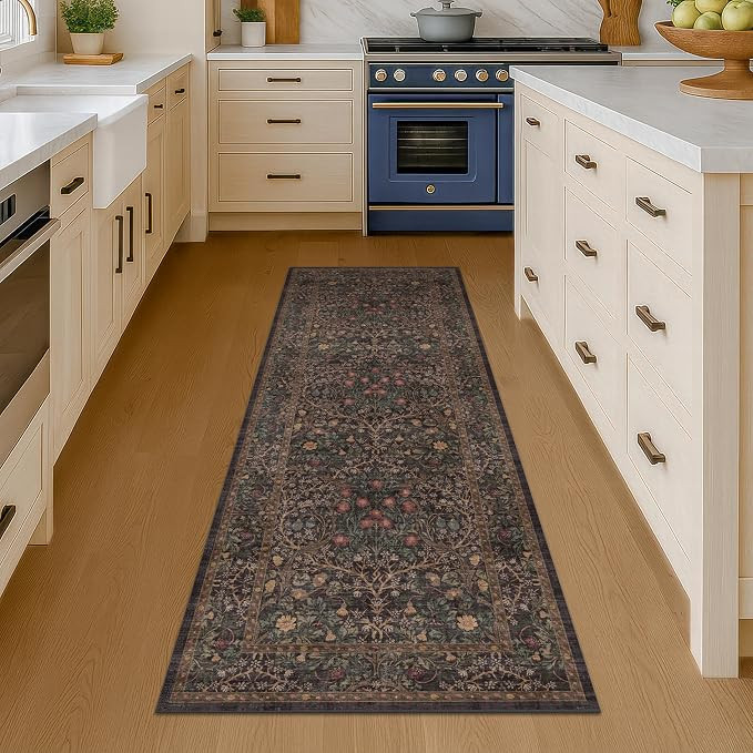 Dark Brown Washable 2x6 Runner Rugs for Entryway, Kitchen, Hallway, Bedroom Bedside, Laundry Room... | Amazon (US)