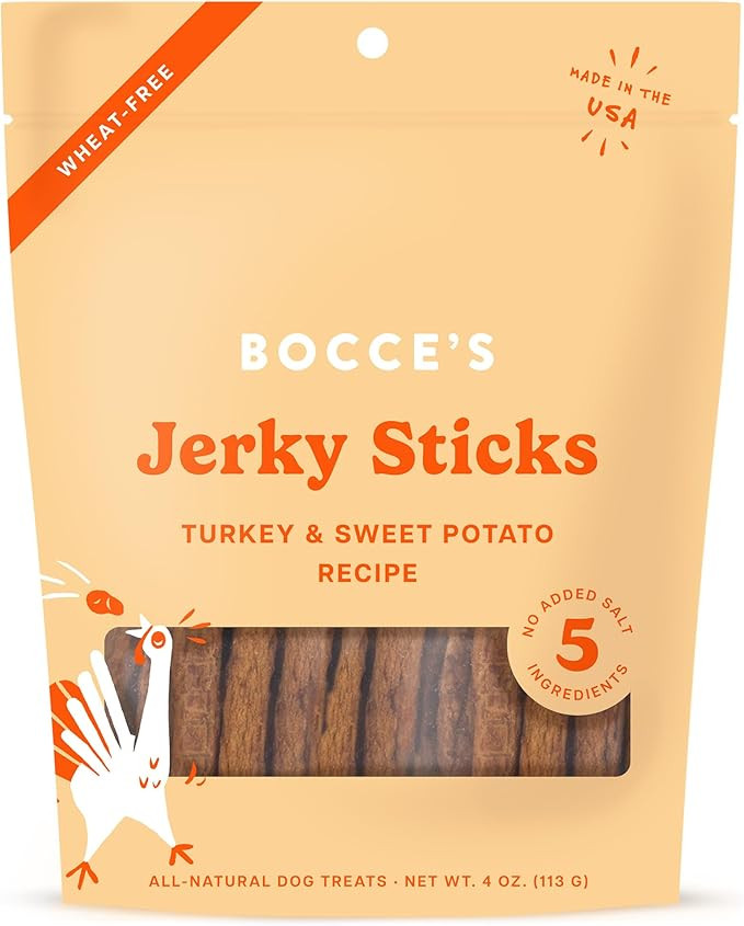 Bocce's Bakery Jerky Stick Dog Treats, Wheat-Free, Made with Limited-Ingredients, Baked in The US... | Amazon (US)