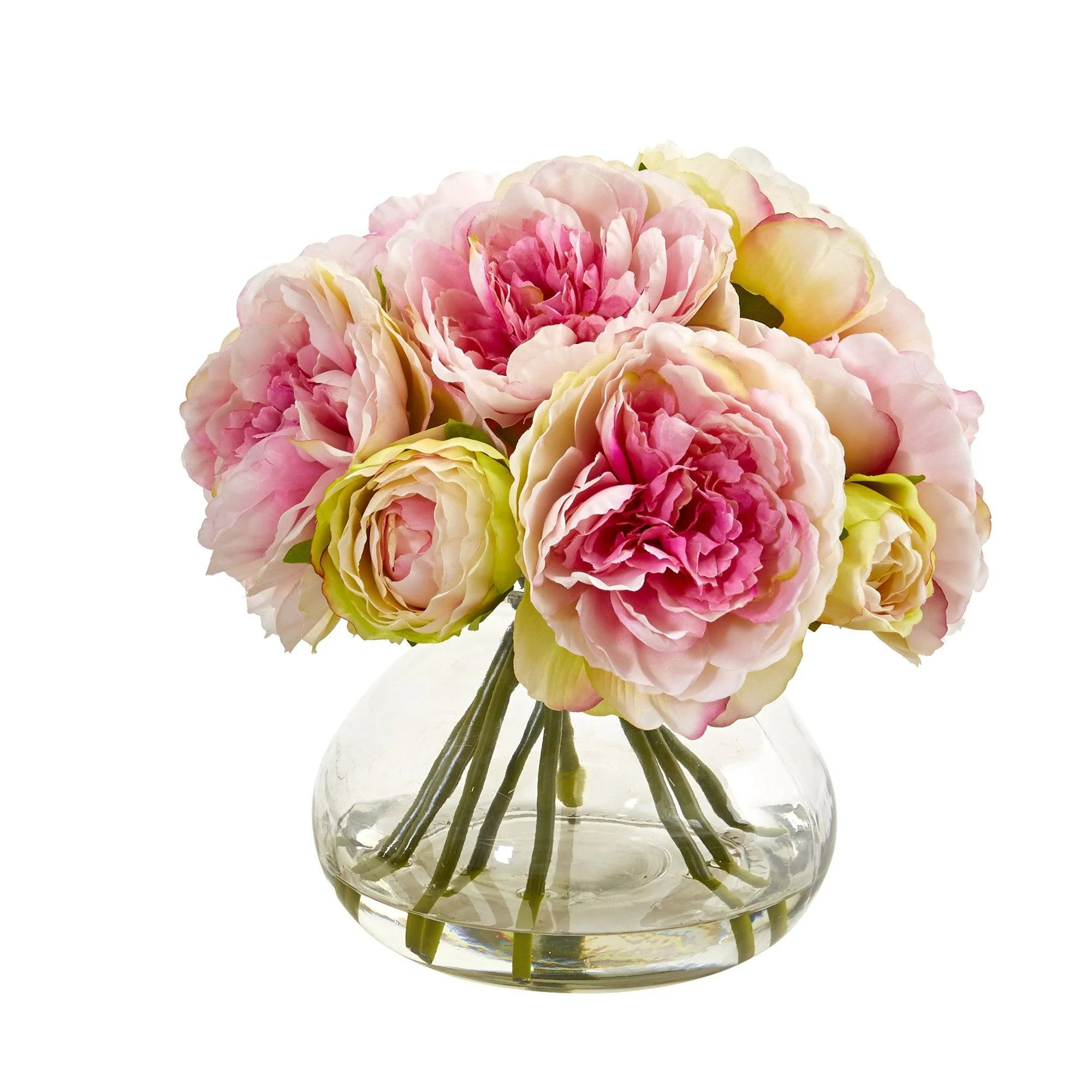 Peony Artificial Arrangement in Vase 1940 Nearly Natural | Nearly Natural